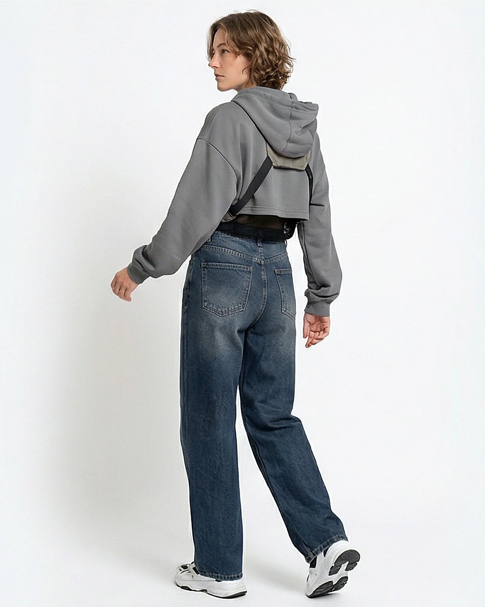 High-Waist Washed Wide-Leg Jeans - Image 4