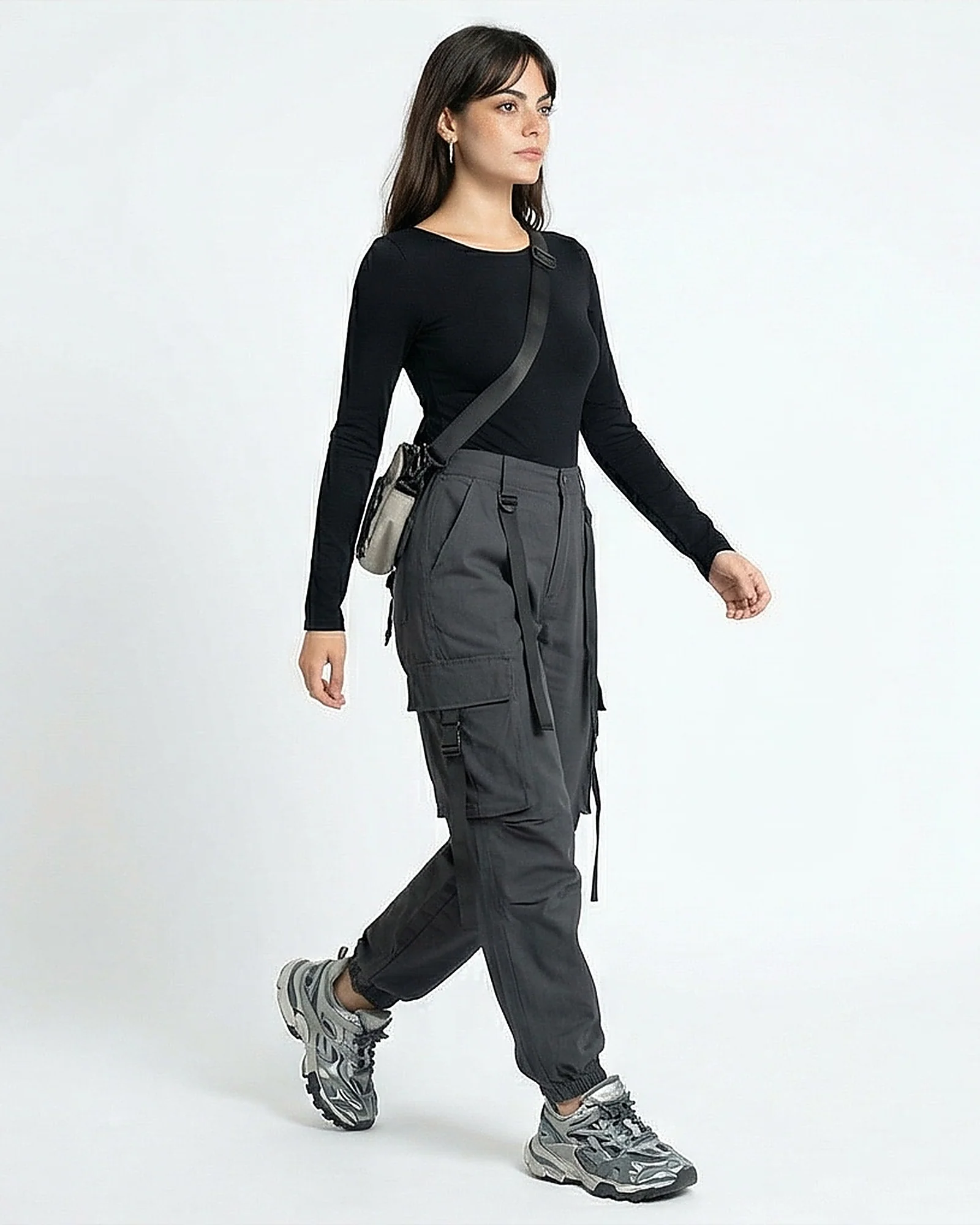 Black Essential Slim-Fit Long Sleeve Tee - R216558 - Image 3