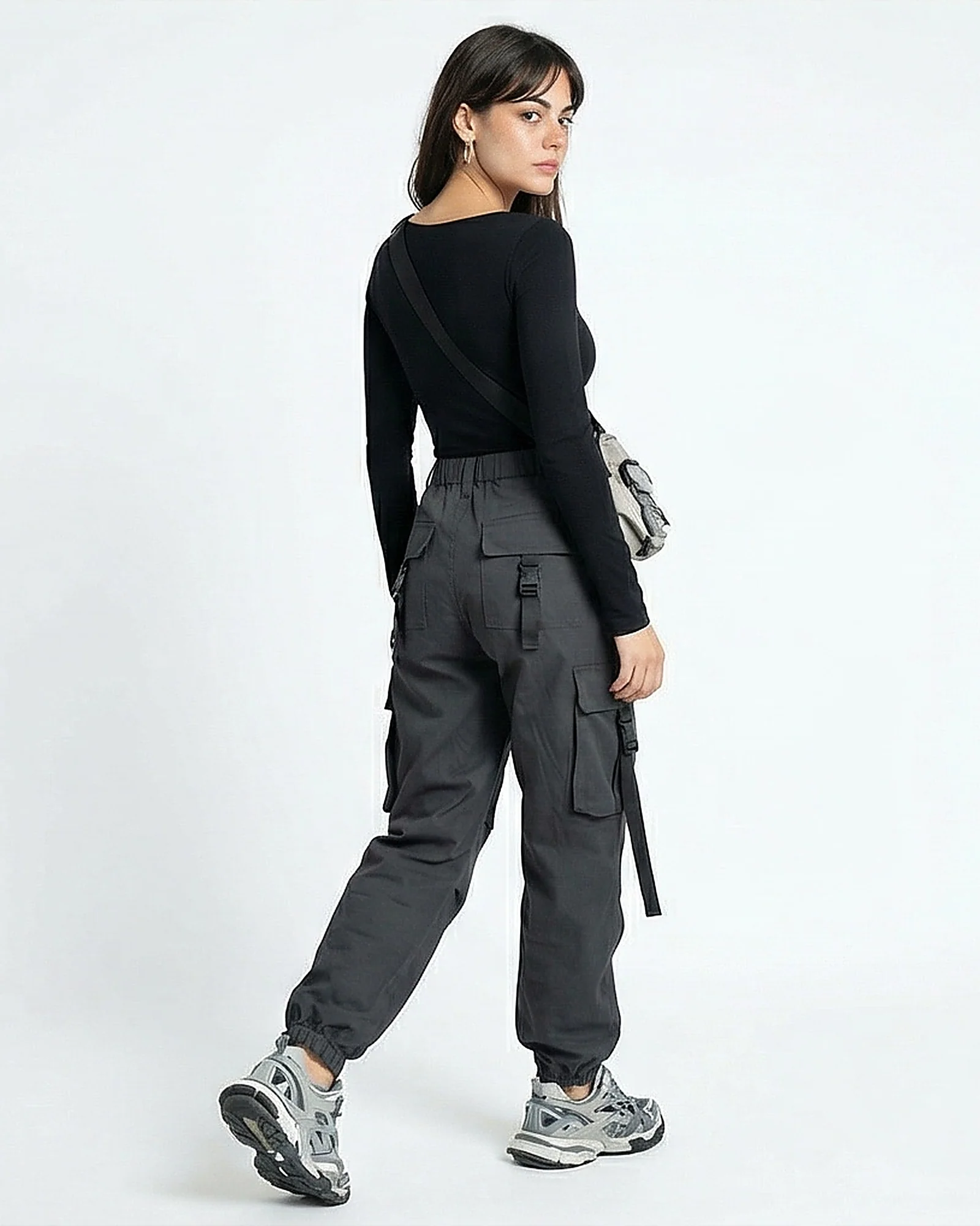 Black Essential Slim-Fit Long Sleeve Tee - R216558 - Image 4
