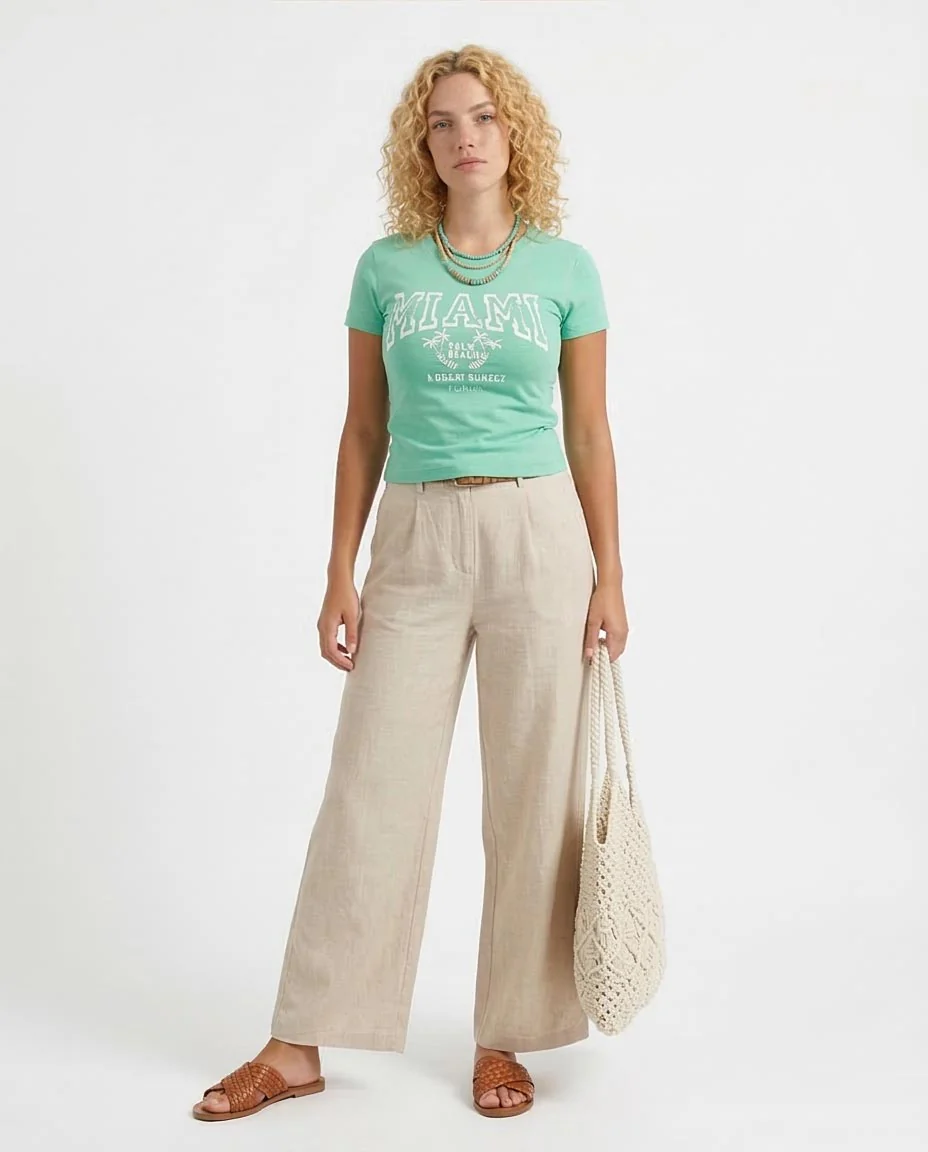 Ravin Women's Miami Graphic Slim-Fit Tee – Mint Green - O203227 - Image 5