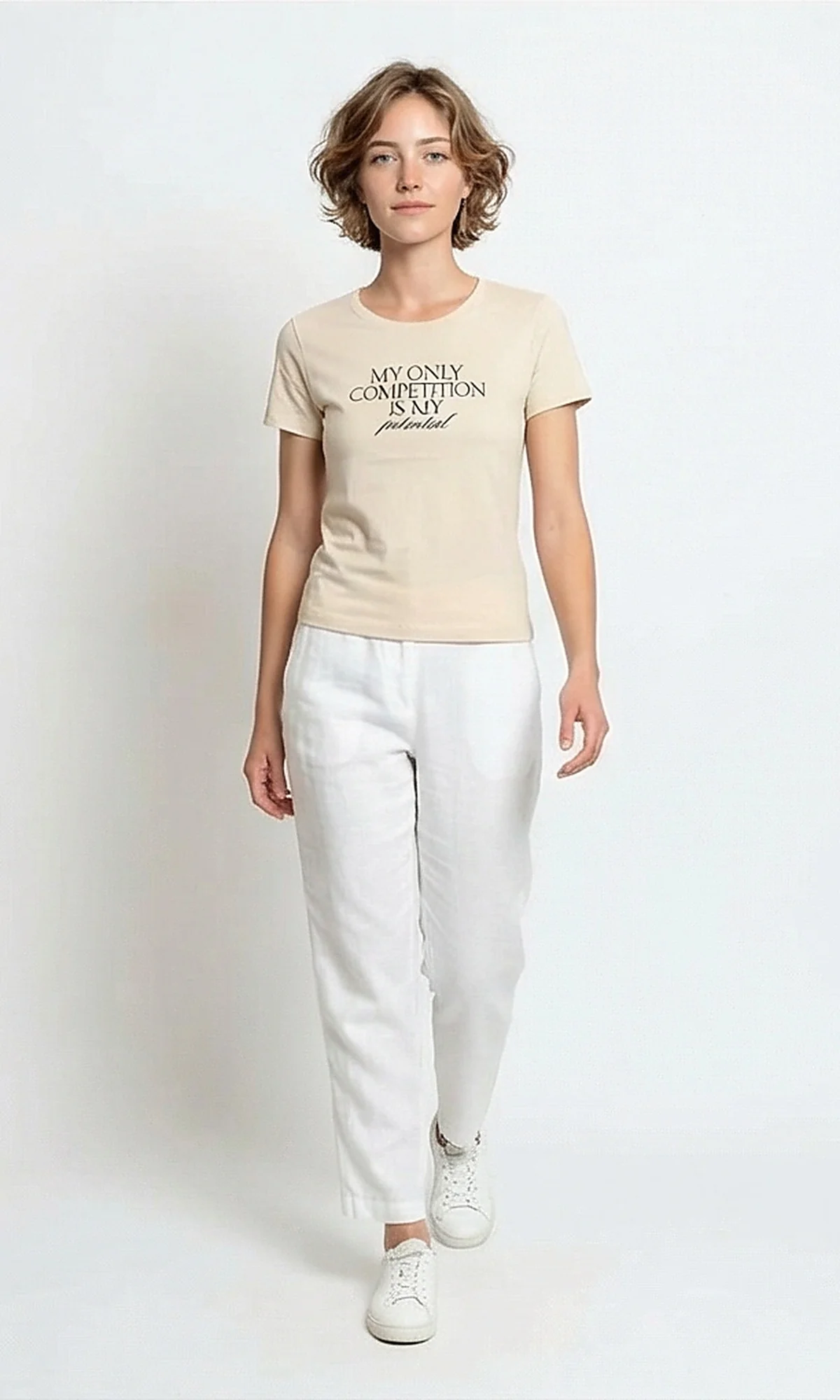 My Only Competition Graphic Print T-Shirt - Beige - Image 4