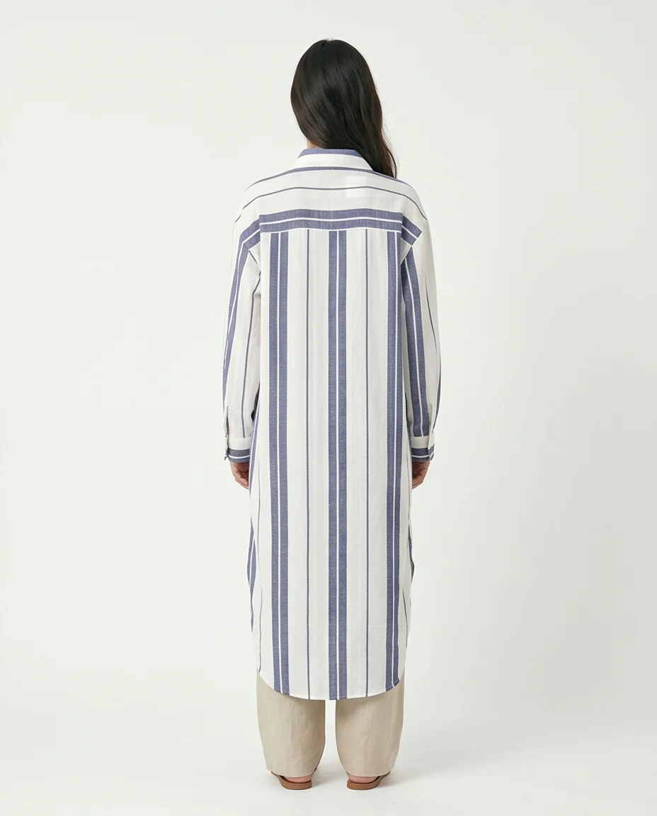Coastal Chic Striped Oversized Shirt - R217230 - Image 2