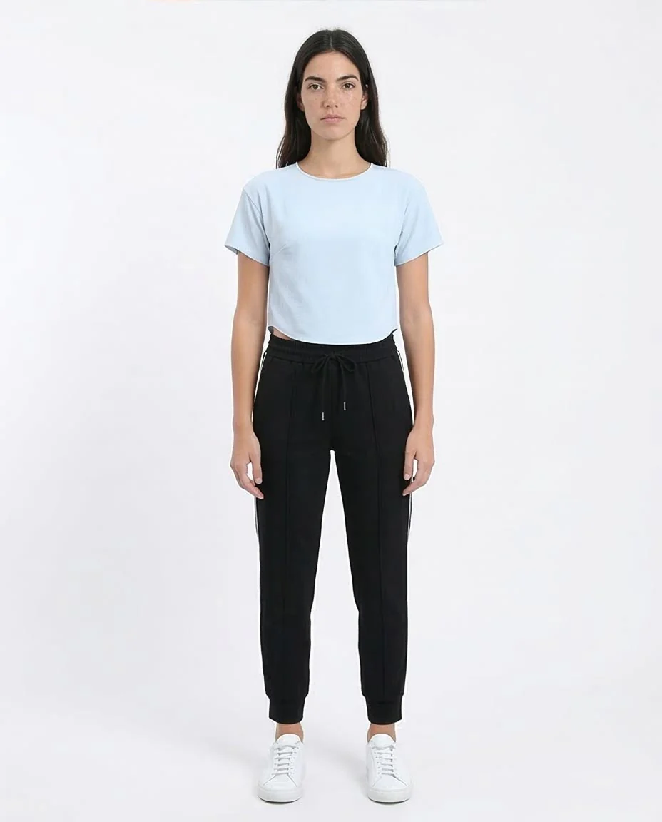 Ravin Women's Pale Blue Textured Curved-Hem Crop Top - R208494 - Image 3