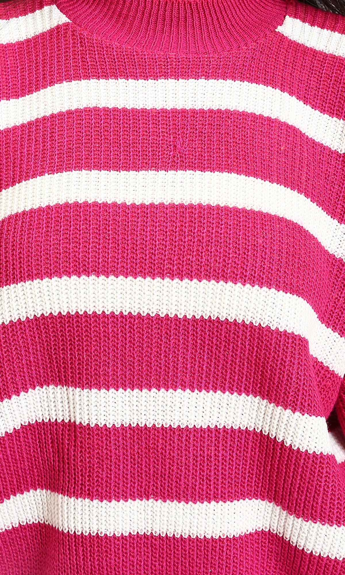 Ravin Women's Relaxed Fit Striped Crew-Neck Knit Sweater - Magenta/White - R214800 - Image 3