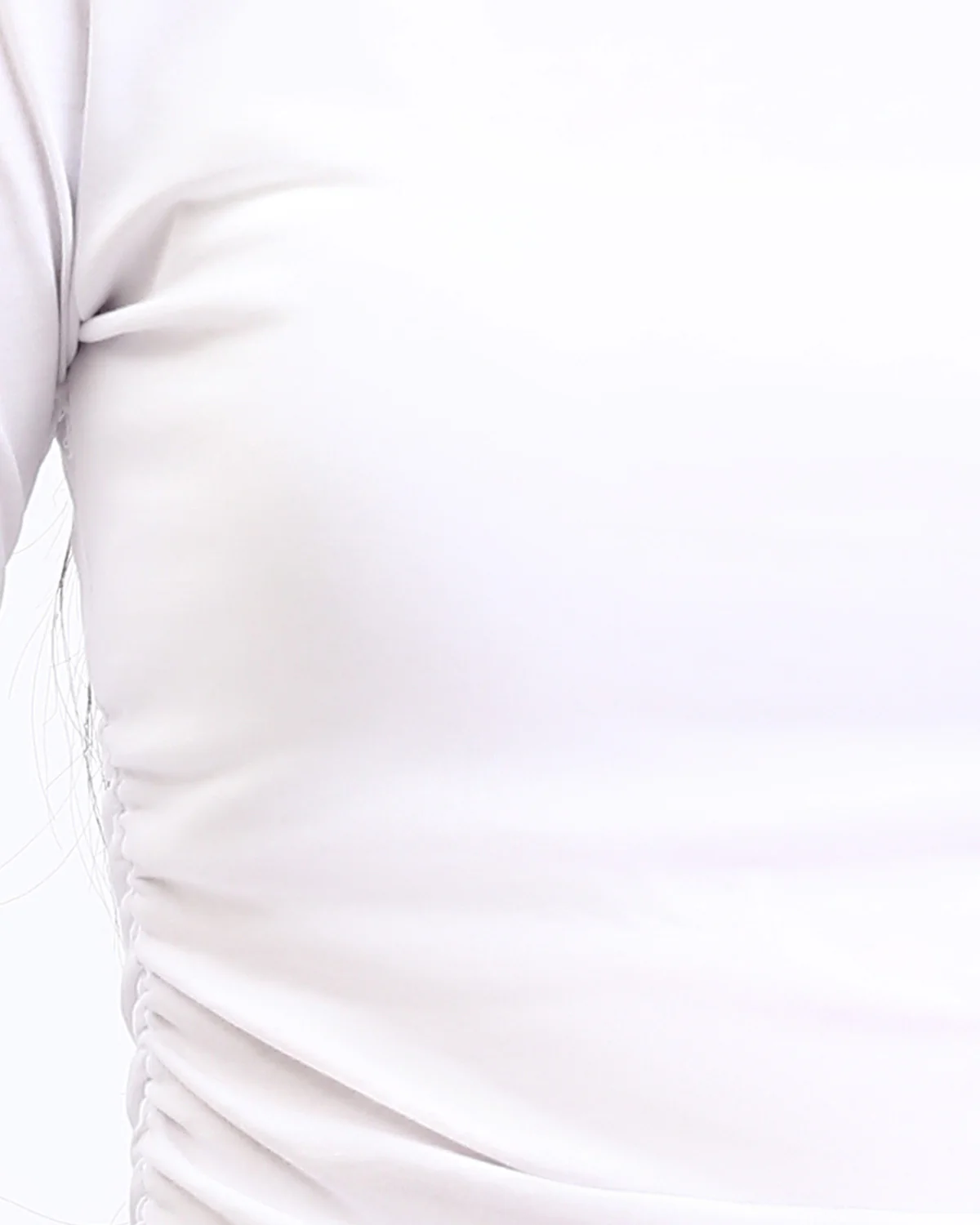 Ravin Women's Ruched Side Long-Sleeve Cropped Tee – White - R213768 - Image 4