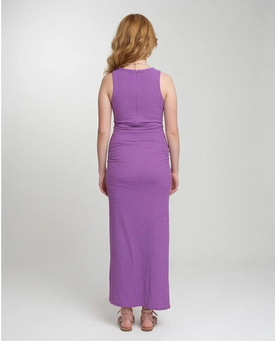 Ravin Women's Ruched Side Sleeveless Maxi Dress - Purple - R207242 - Image 3