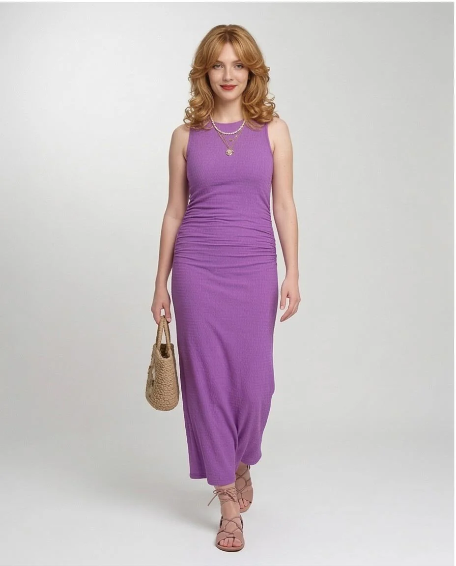 Ravin Women's Ruched Side Sleeveless Maxi Dress - Purple - R207242 - Image 4