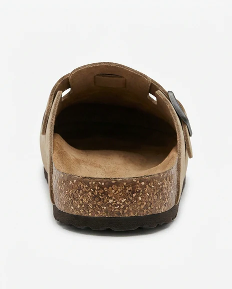 Women's Sand Suede Buckle Slip-On Clogs - R216197 - Image 4