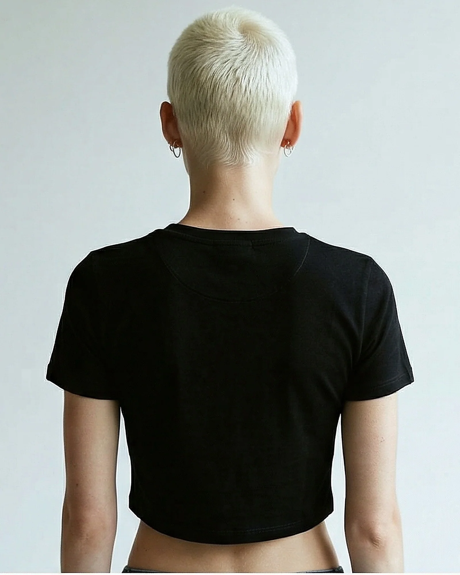 Positive Vibes Cropped Graphic T-Shirt in Black - R215751 - Image 2