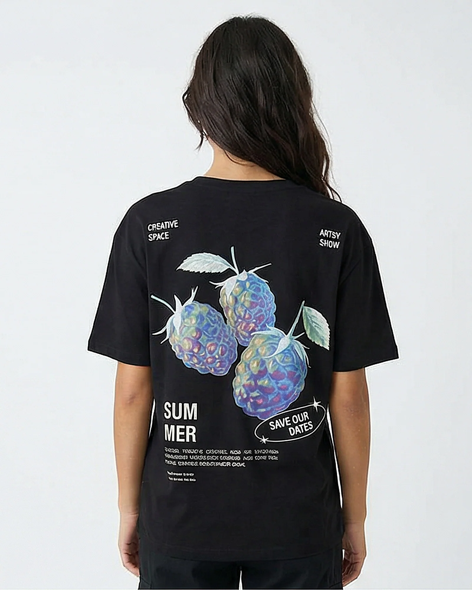 Black Artsy Graphic 'Save Our Dates' Summer Tee - R215774 - Image 2