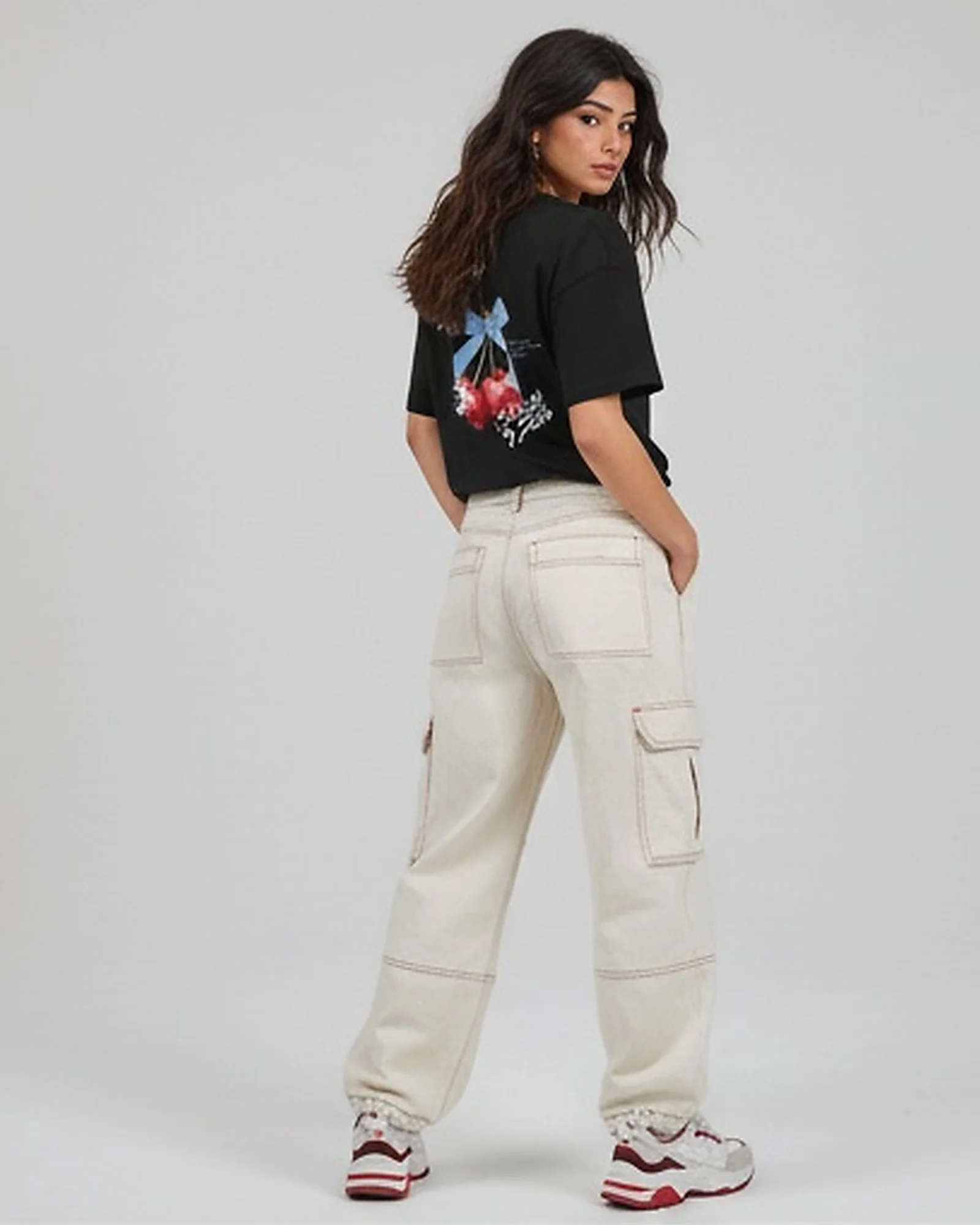 Black Always Fresh Cherry Graphic Relaxed Fit T-Shirt - R215775 - Image 2
