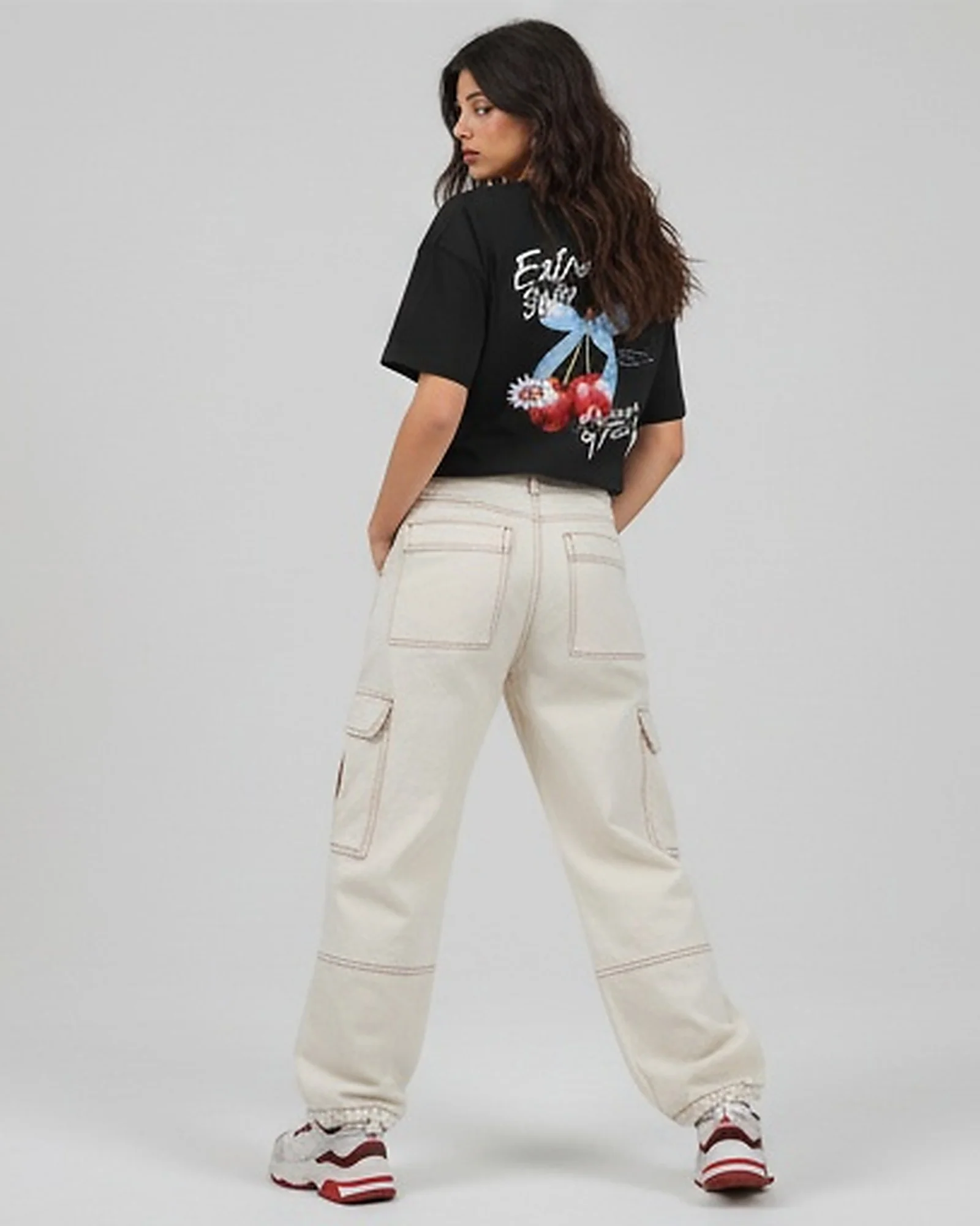 Black Always Fresh Cherry Graphic Relaxed Fit T-Shirt - R215775 - Image 4