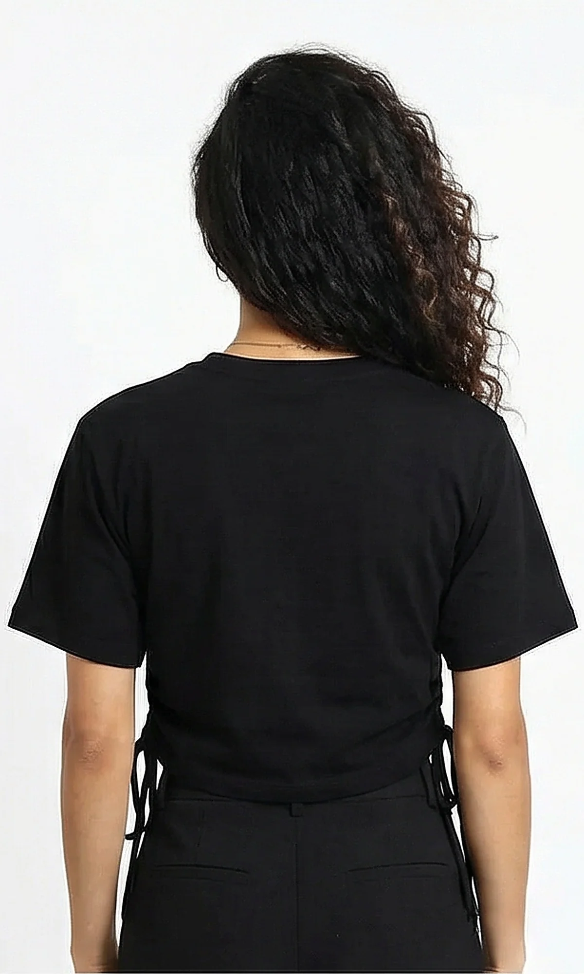 Black Rise & Slay Side-Cinch Cropped Tee - R215777 - Image 2