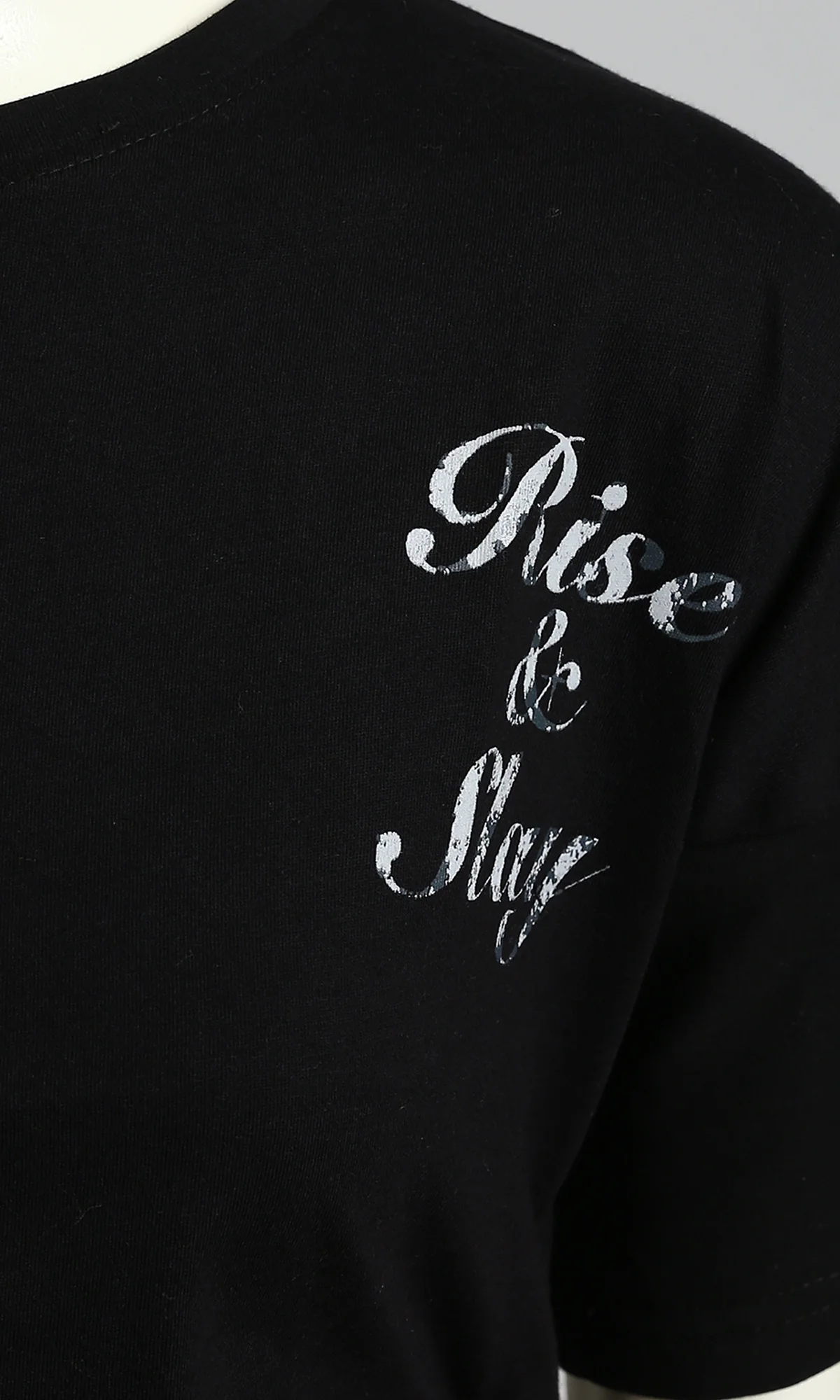 Black Rise & Slay Side-Cinch Cropped Tee - R215777 - Image 3