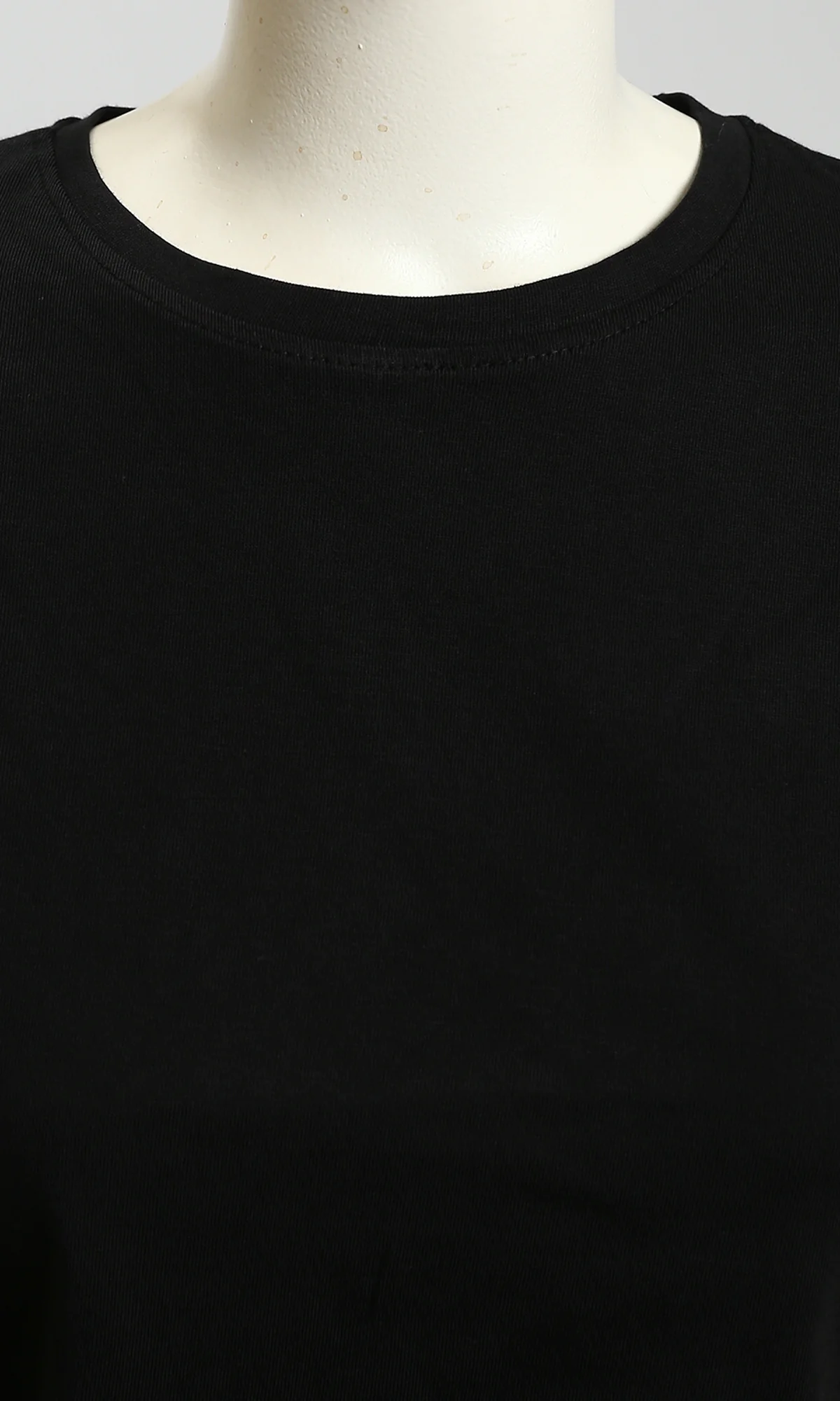 Black Side-Cinch Adjustable Hem Short Sleeve Tee - R216141 - Image 3