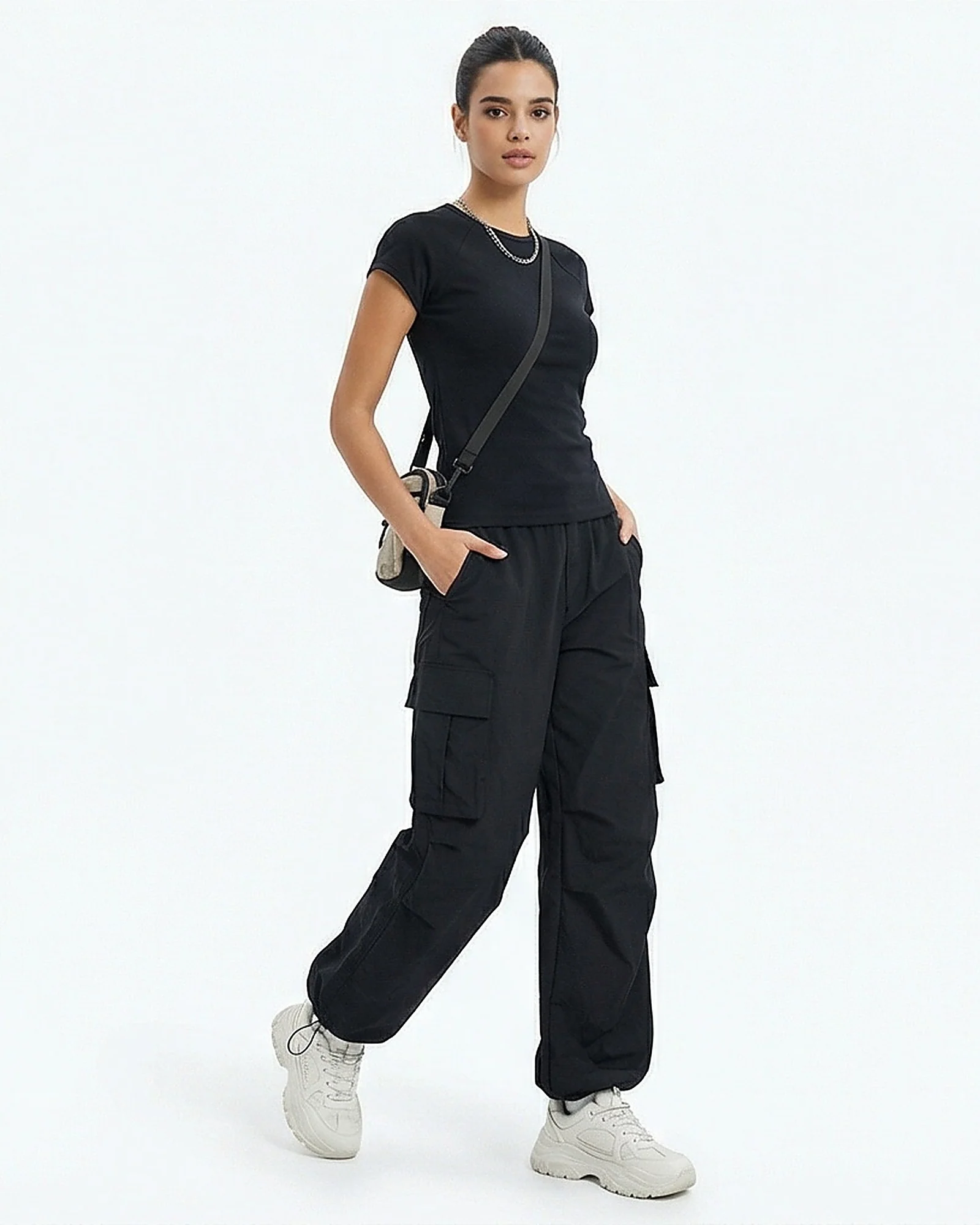 Black Slim Fit Raglan Sleeve Essential T-Shirt - R216811 - Image 3