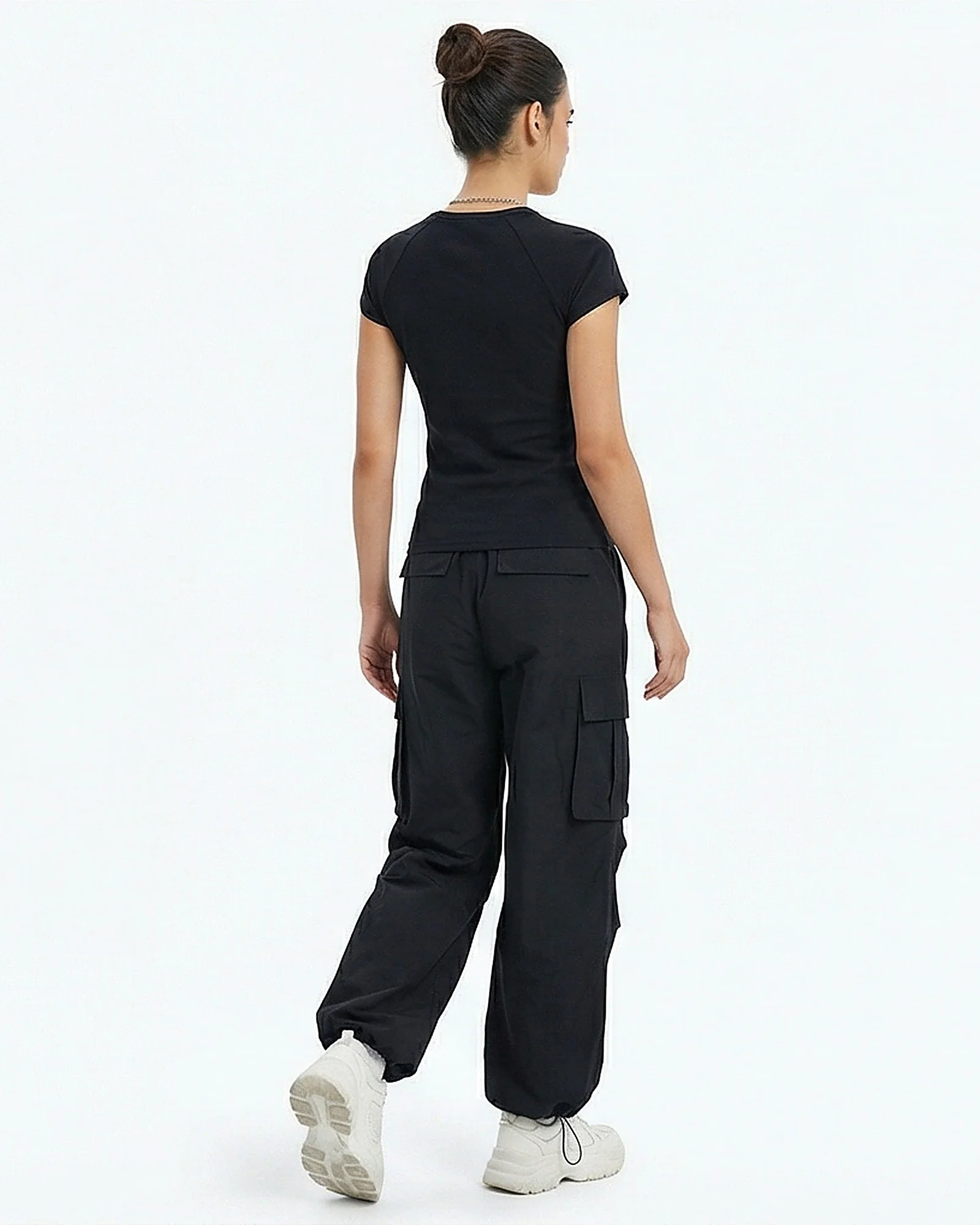 Black Slim Fit Raglan Sleeve Essential T-Shirt - R216811 - Image 4