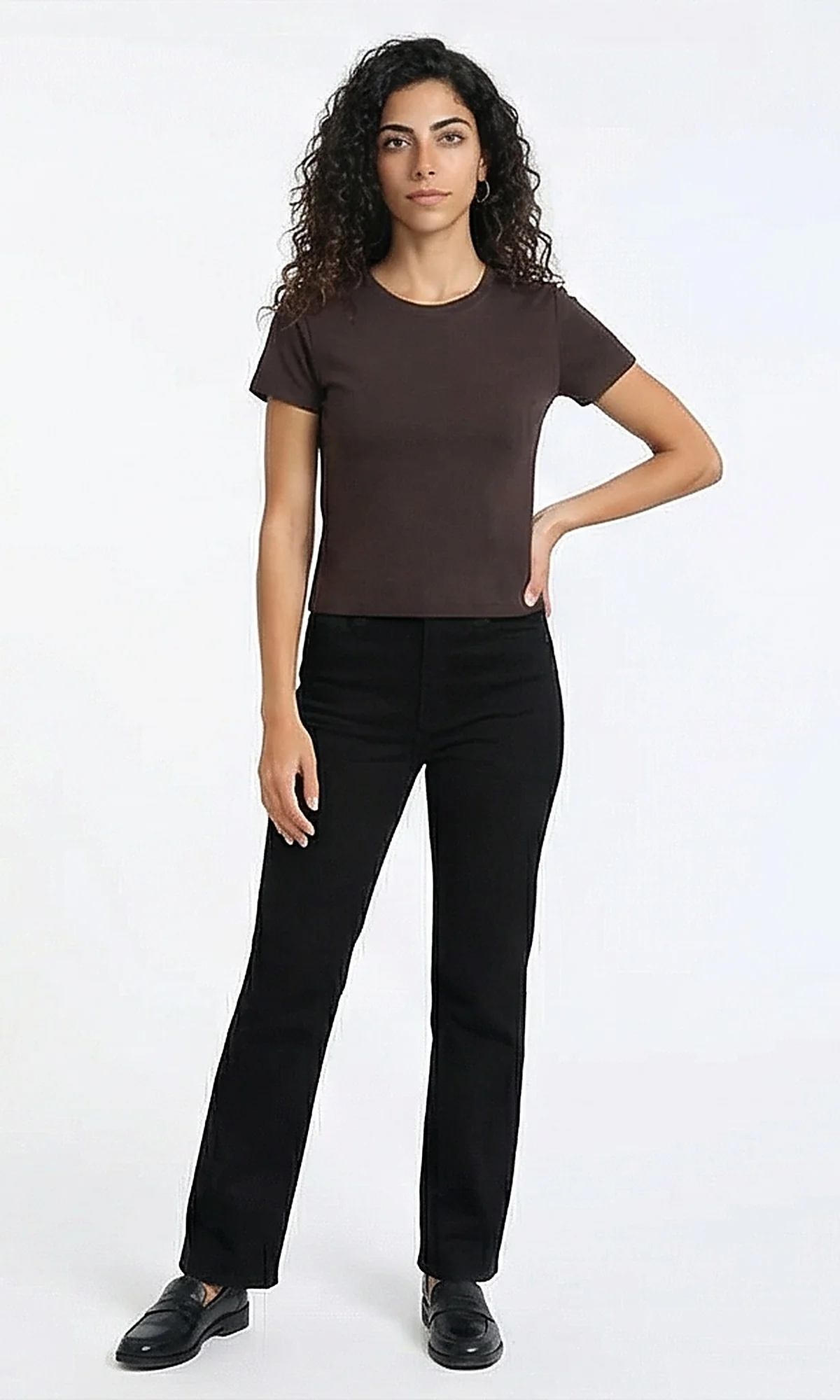 Rich Chocolate Slim Fit Crew Neck Tee - R216127 - Image 4