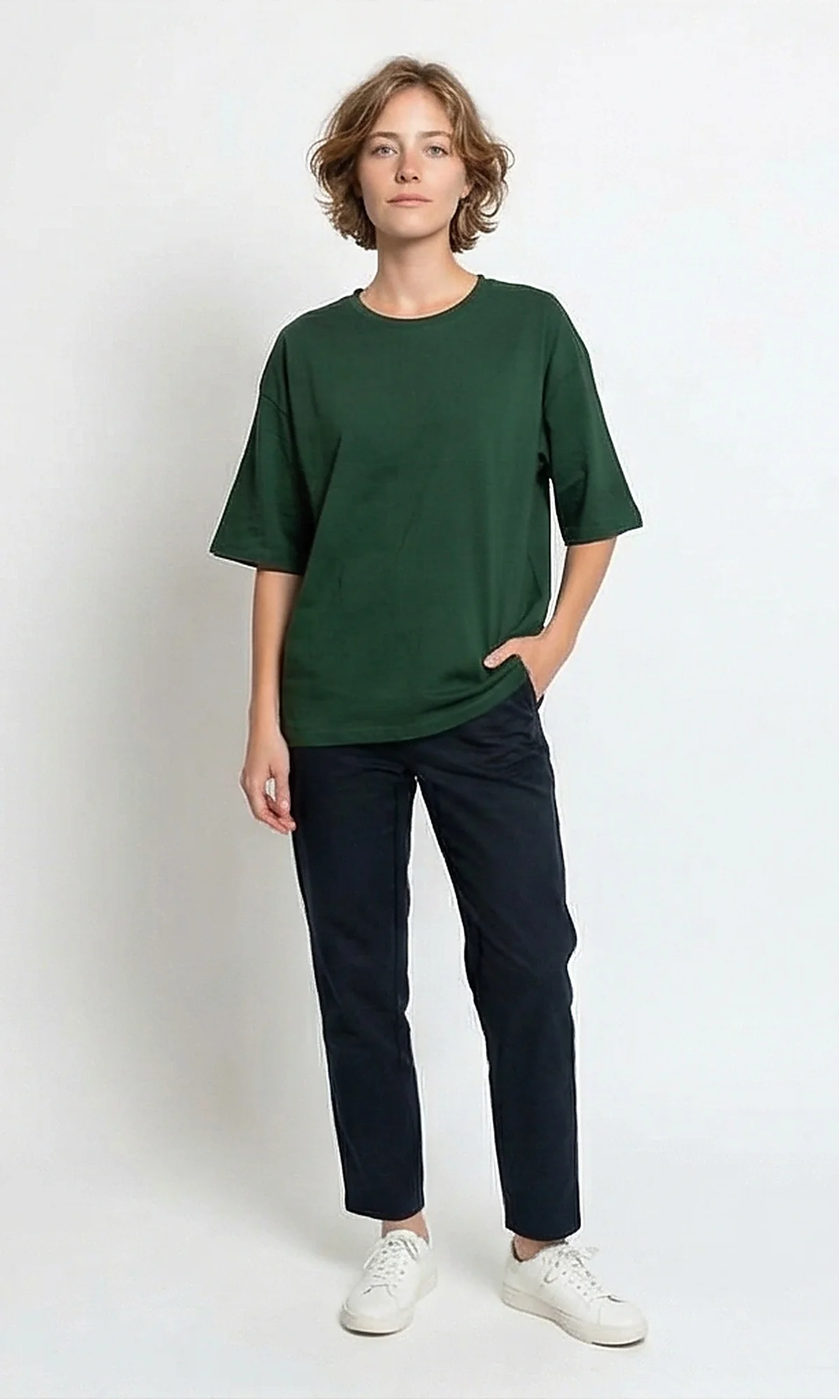 Forest Green Oversized Relaxed Fit Tee - R216136 - Image 5
