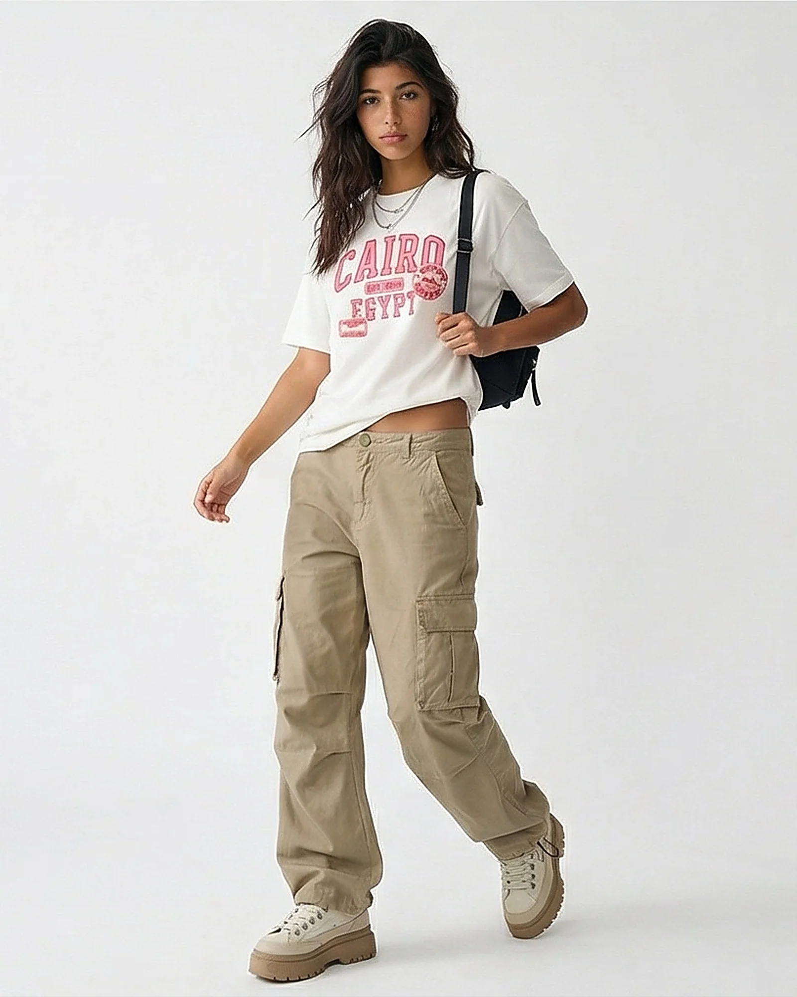 Women's Cairo Heritage Graphic Oversized Tee - R216167 - Image 3