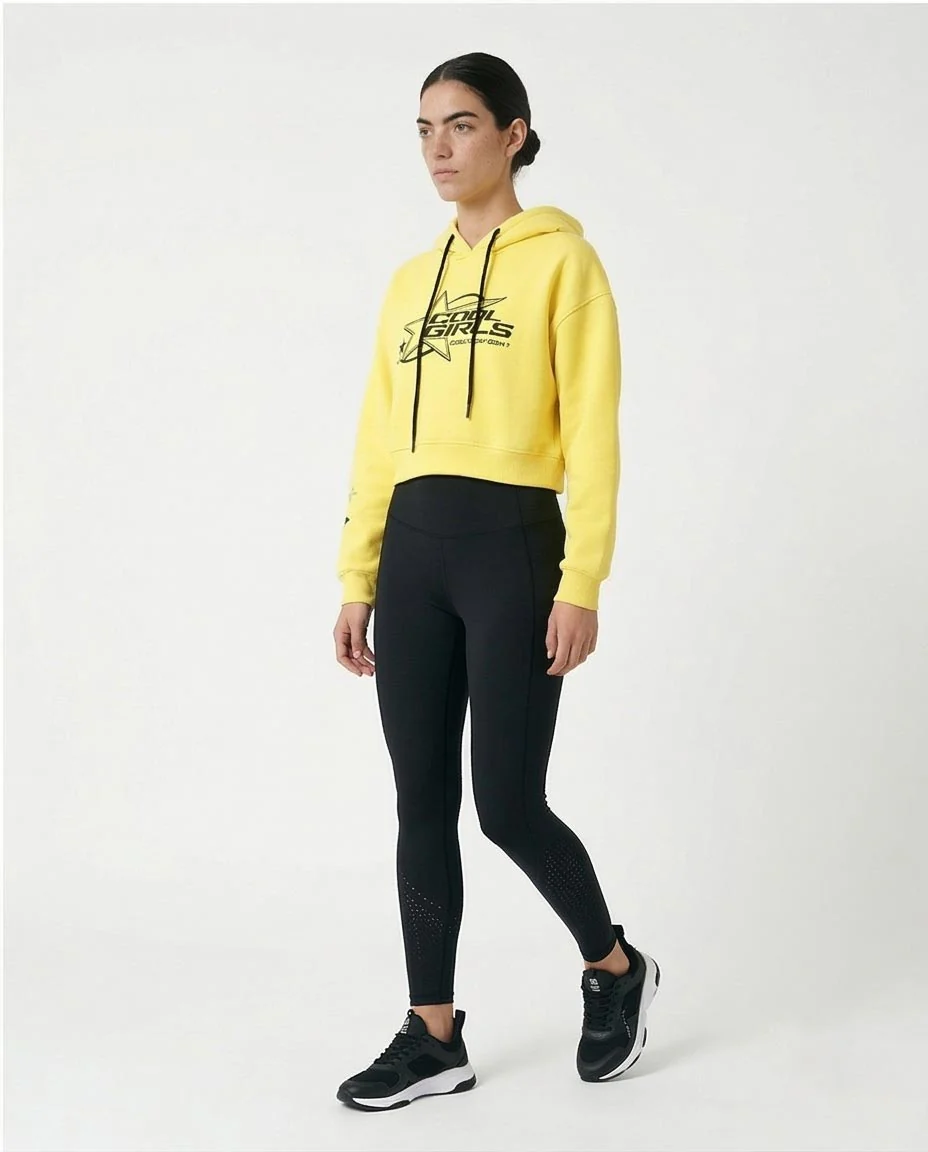 Ravin Women’s Sport Luxe Cropped Hoodie – Lemon Yellow - R215627 - Image 5