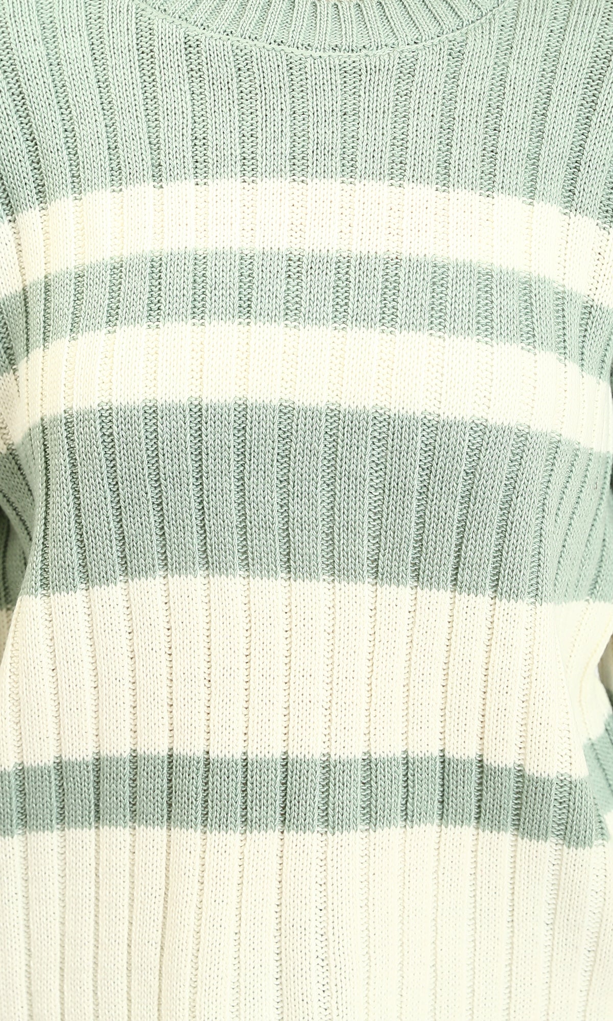 Ravin Women’s Striped Rib-Knit Oversized Sweater - Light Mint & White - R215284 - Image 3