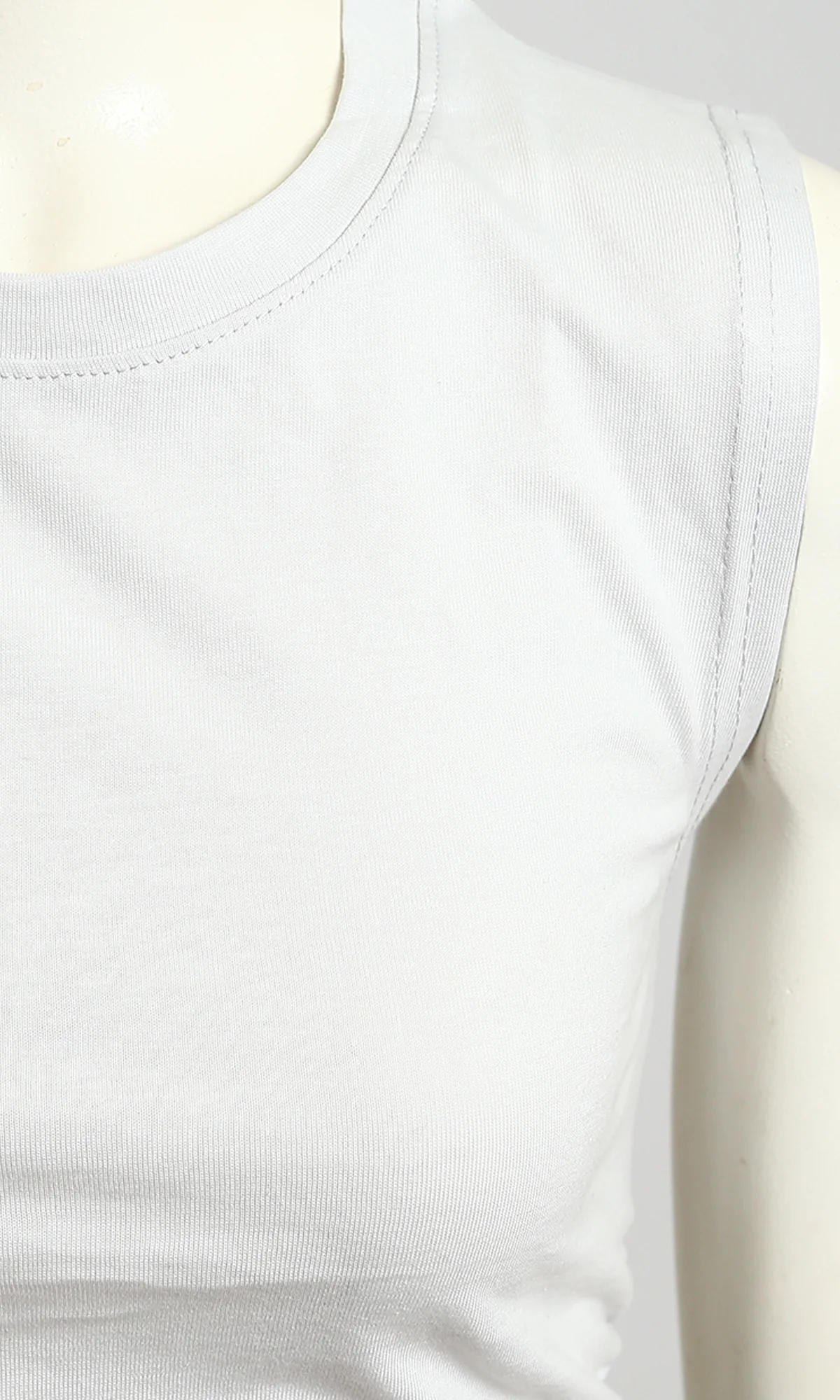 Stone Grey Gathered Side Sleeveless Top - R215851 - Image 3