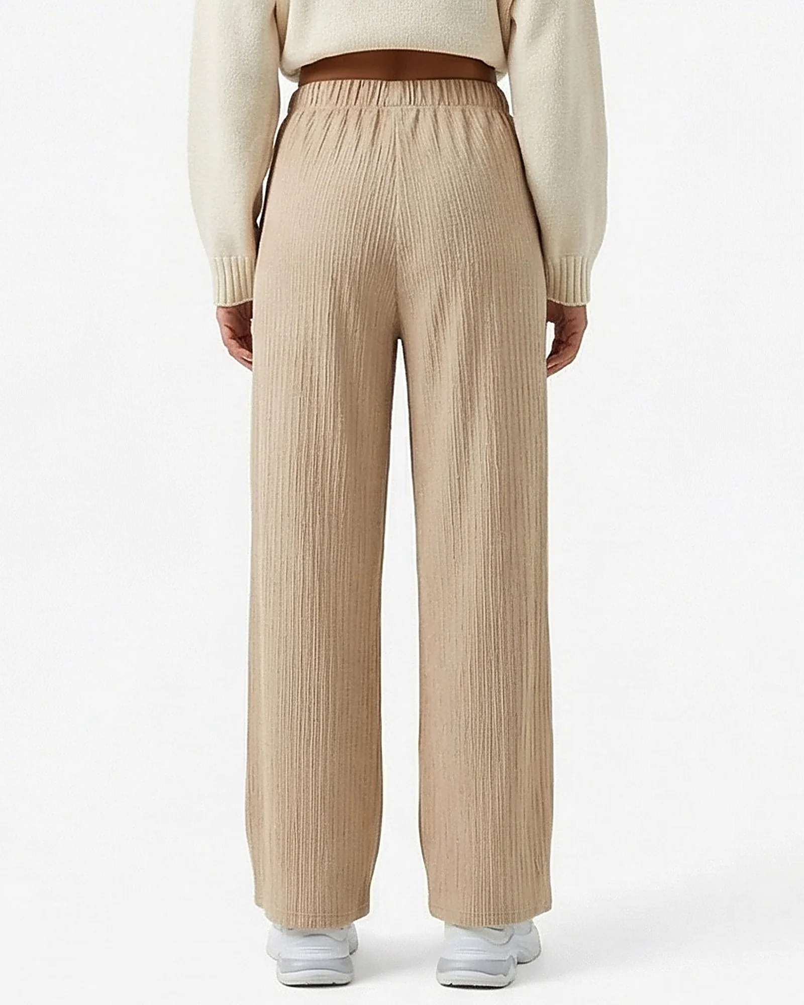 Stone Crinkle Texture Wide-Leg Trousers - R217148 - Image 2
