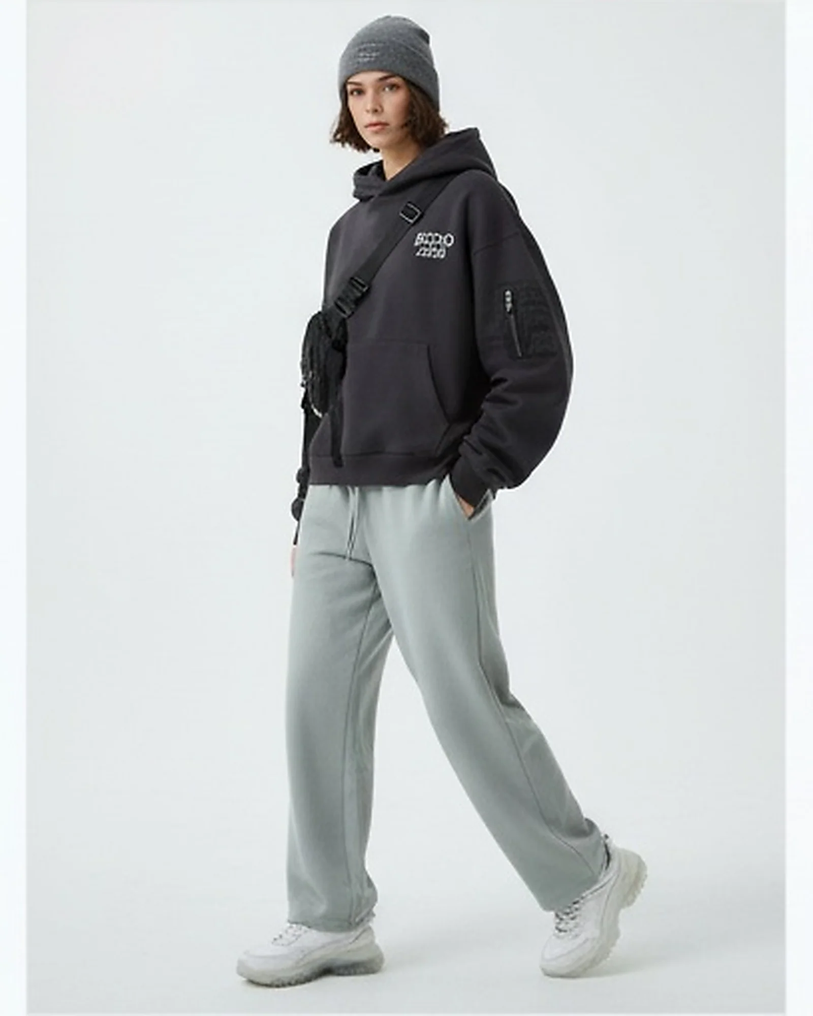 Sage Grey Wide-Leg Relaxed Fit Sweatpants - R217452 - Image 3