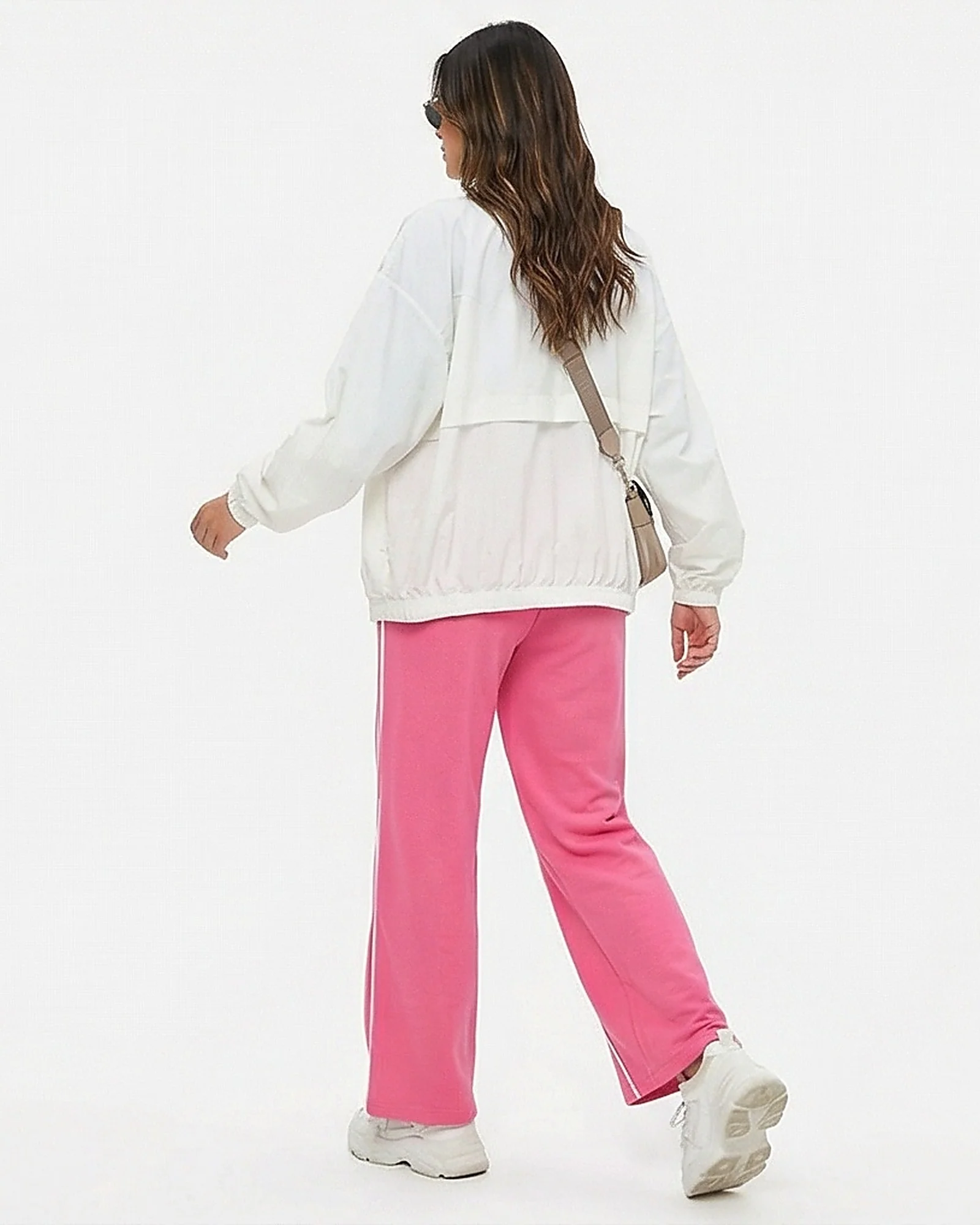 Pink Wide Leg Piping Detail Sweatpants - R216555 - Image 4
