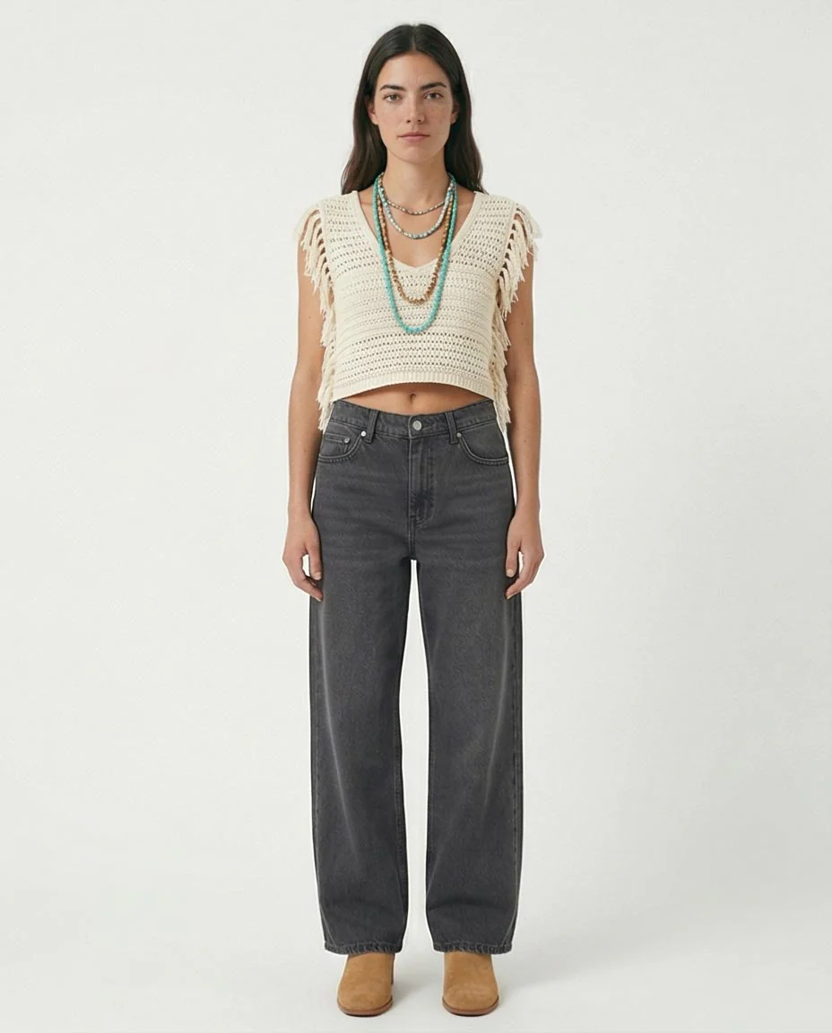 Ravin Women's Washed Grey Wide-Leg Denim Jeans - Image 3