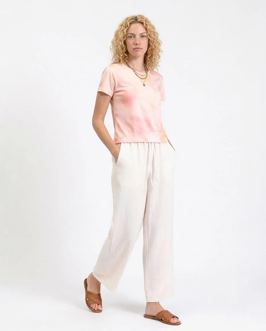 Ravin Women’s Watercolor Dream Crewneck Tee – Peach & Blush - R209827 - Image 5