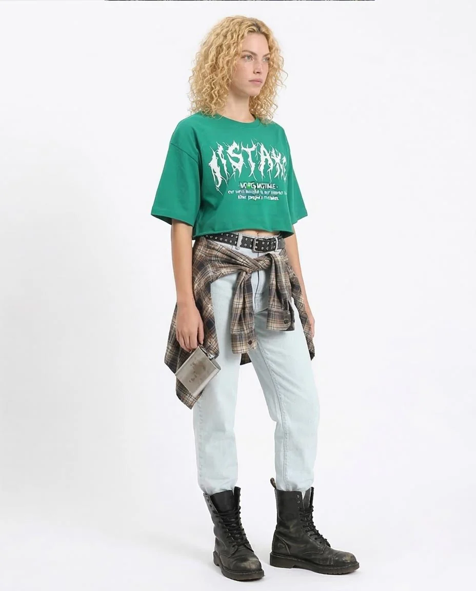 Ravin | Women’s "Worts Mistake" Boxy Crop Graphic Tee - Green - R209492 - Image 5