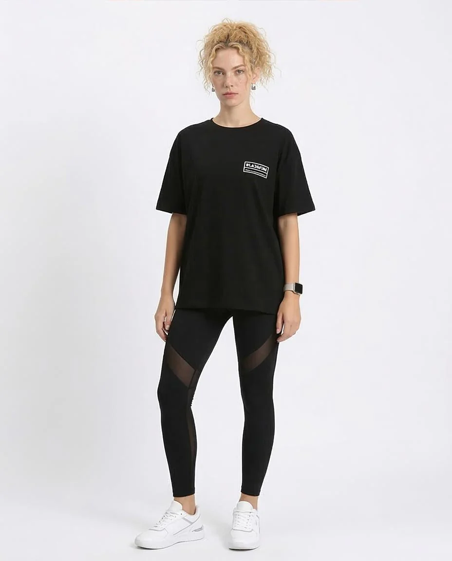 Ravin x BLACKPINK "Ready For Love" Oversized Graphic T-Shirt – Black - O204297 - Image 3