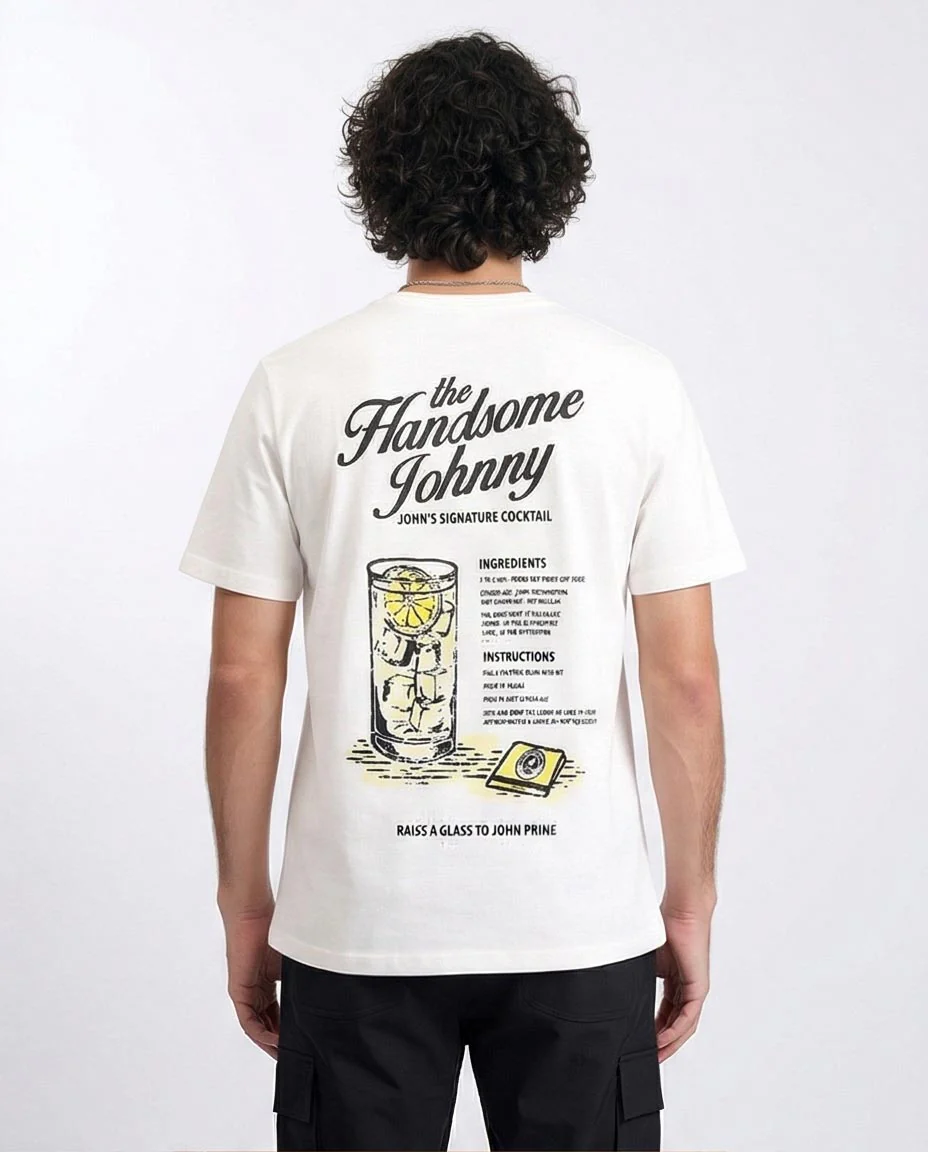Ravin × John Prine "The Handsome Johnny" Signature Cocktail Graphic Tee - White - R208966 - Image 2