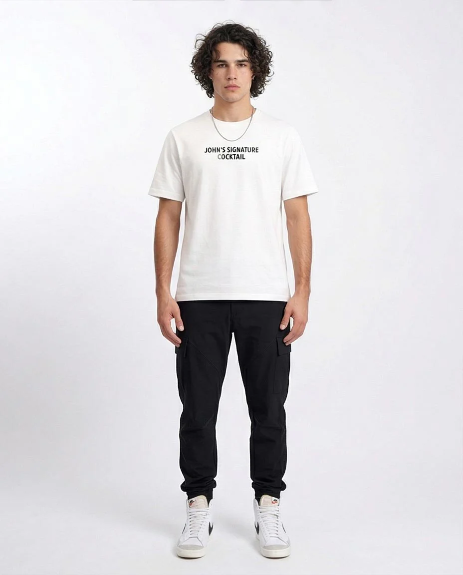 Ravin × John Prine "The Handsome Johnny" Signature Cocktail Graphic Tee - White - R208966 - Image 4