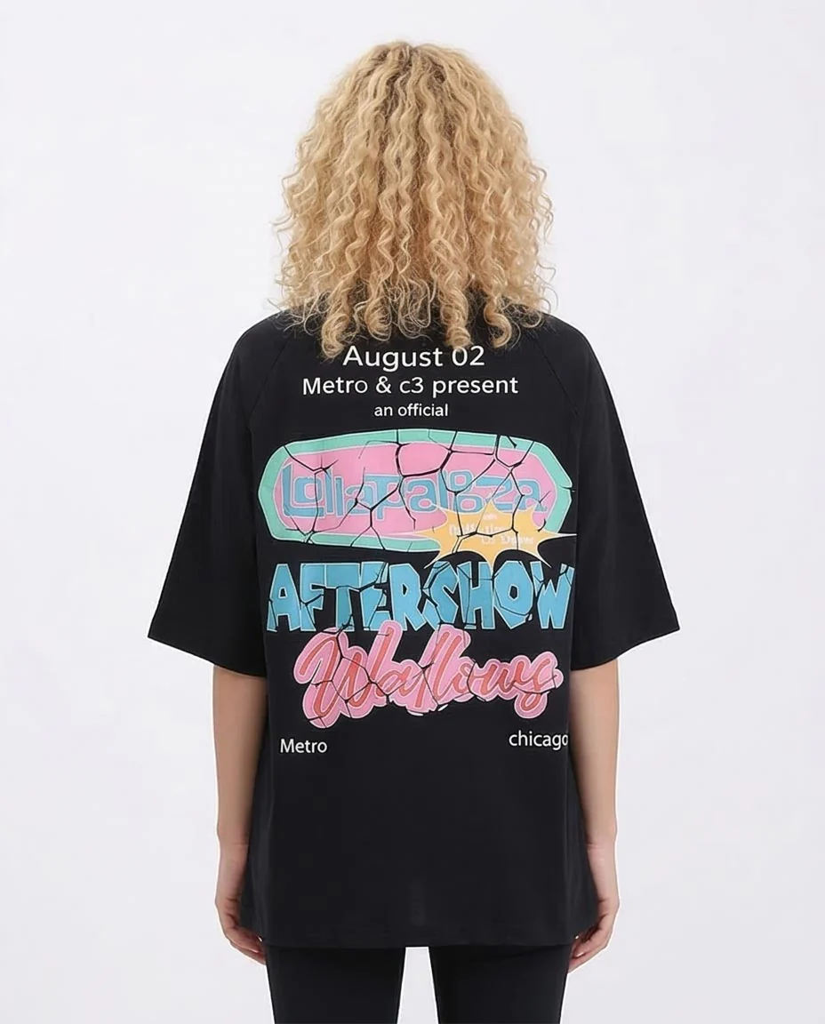 RAVIN x Lollapalooza "Aftershow" Oversized Graphic Tee - Black - R210548 - Image 2