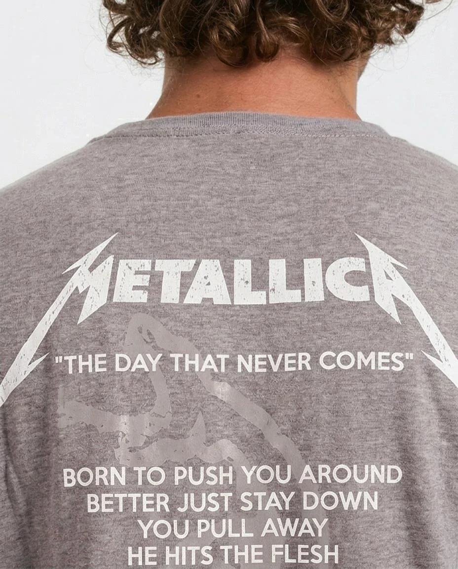 Ravin x Metallica "Wherever We May Roam" Graphic T-Shirt - Vintage Charcoal Grey - O203205 - Image 5