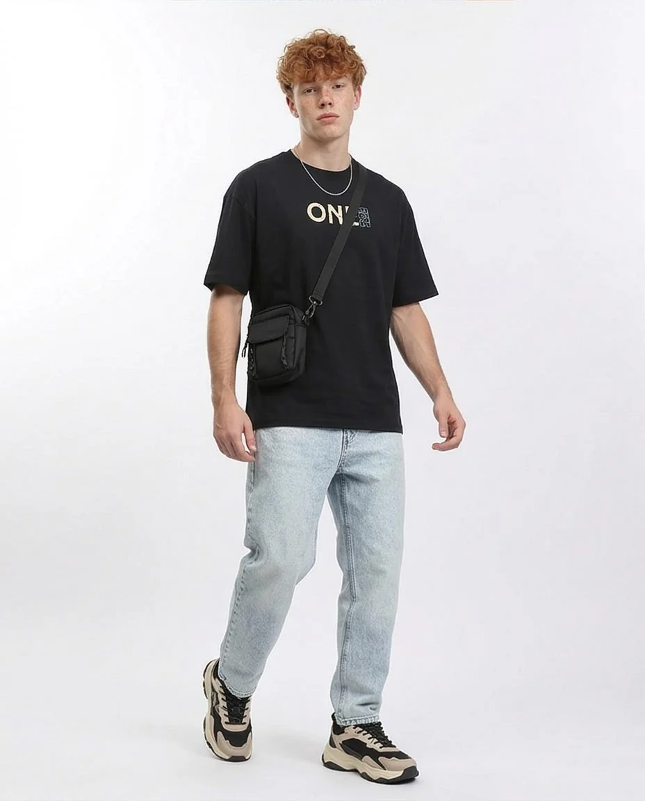 Ravin × One Piece Men’s Gear 5 Luffy Oversized Graphic T-Shirt – Black - R210531 - Image 3