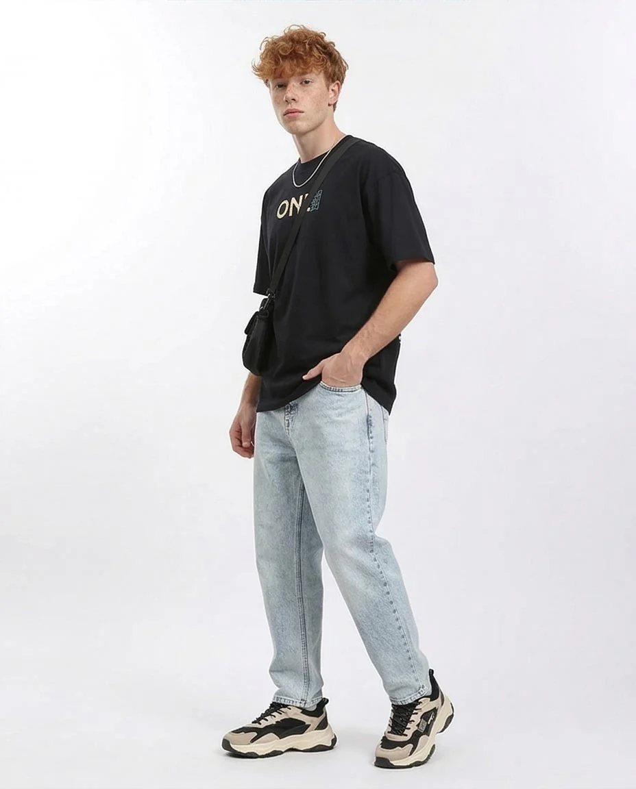 Ravin × One Piece Men’s Gear 5 Luffy Oversized Graphic T-Shirt – Black - R210531 - Image 4