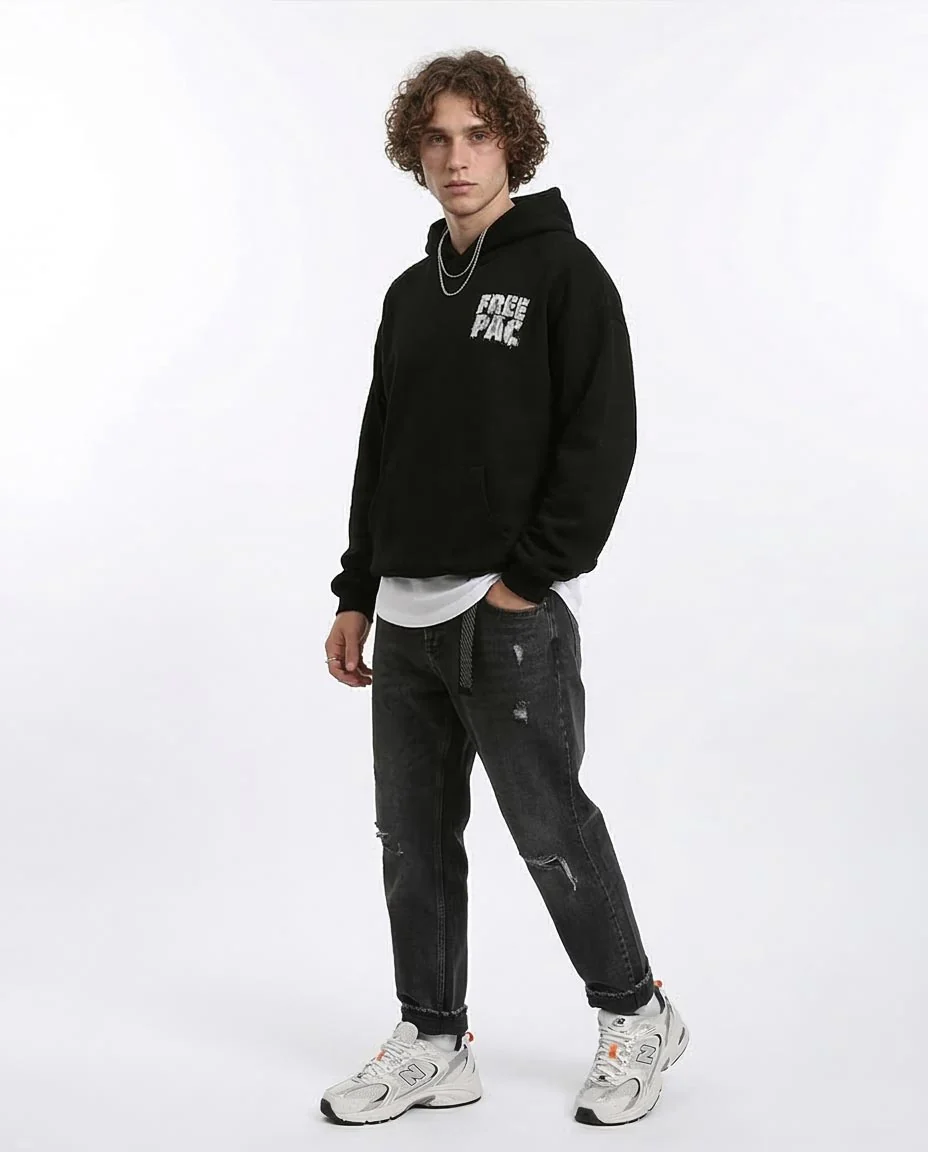Ravin x Pac Tribute: "FREE PAC" Heavyweight Oversized Hoodie - Black - R215924 - Image 5
