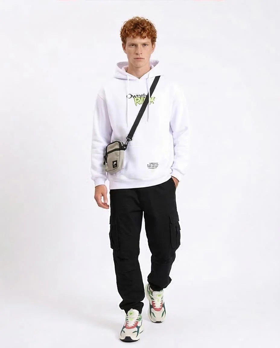 Ravin x Rick & Morty Oversized White Hoodie with Back Graphic- White - R213294 - Image 3