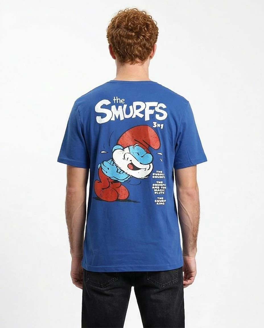 Ravin x The Smurfs 3-in-1 Graphic Regular Fit Cotton Tee – Dark Blue - O203103 - Image 2