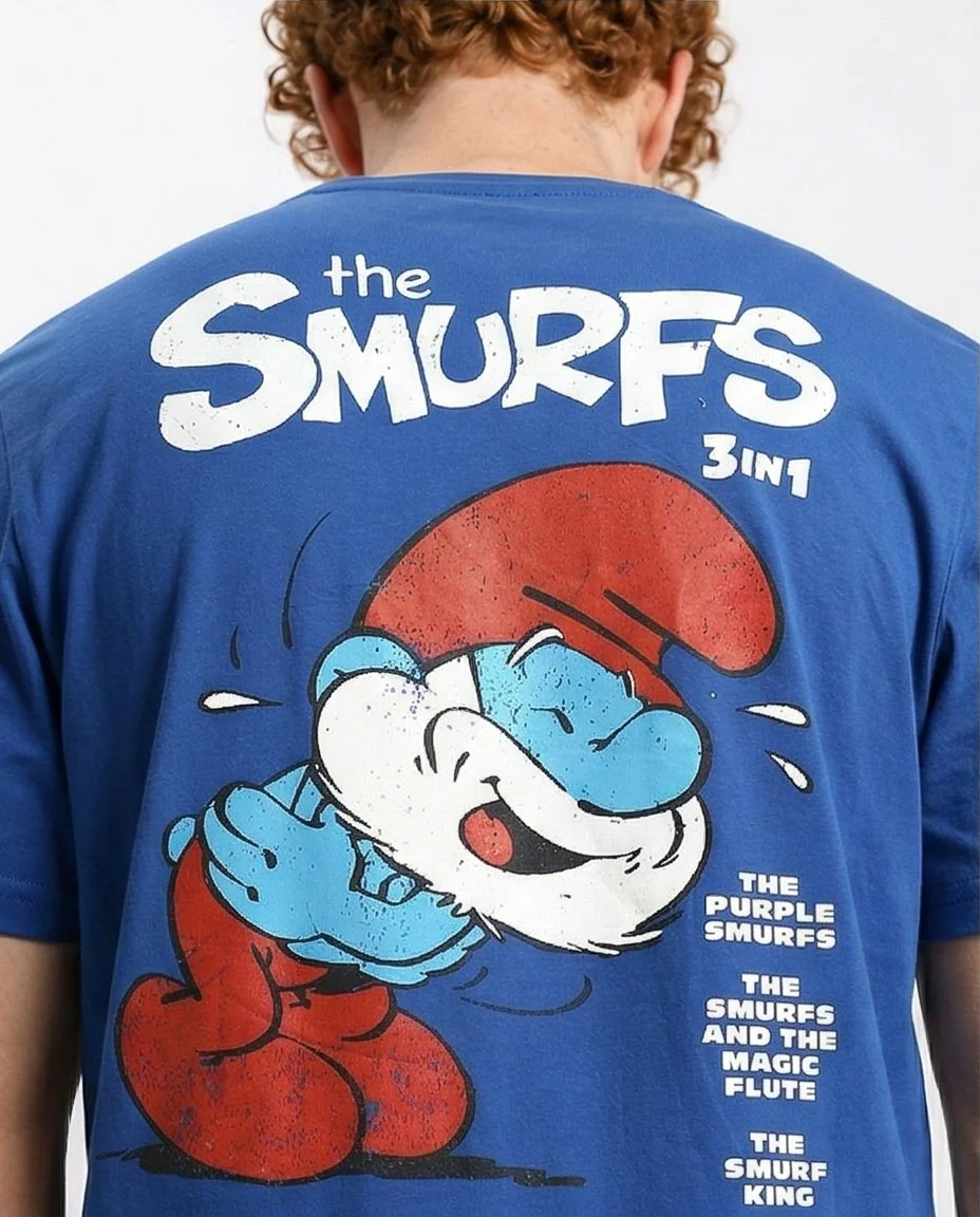 Ravin x The Smurfs 3-in-1 Graphic Regular Fit Cotton Tee – Dark Blue - O203103 - Image 3