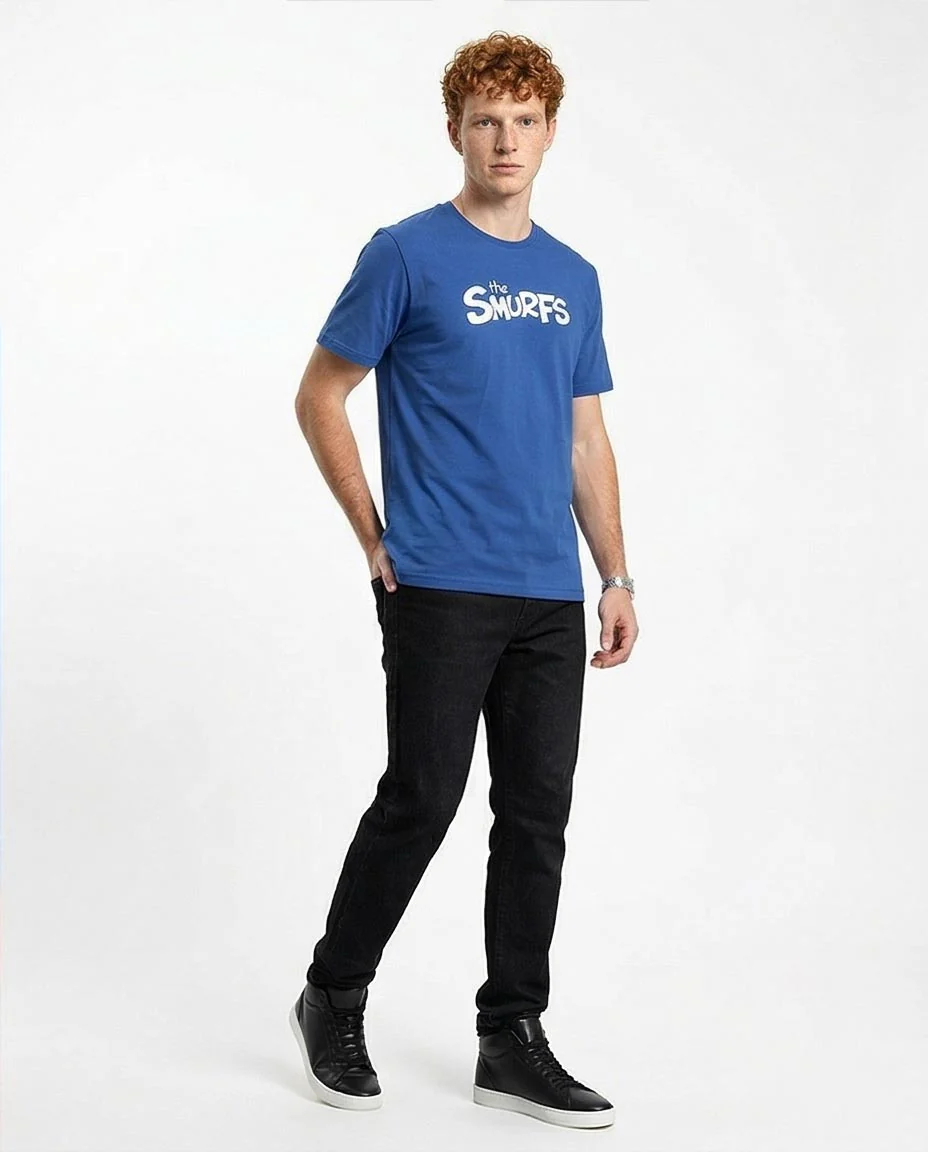 Ravin x The Smurfs 3-in-1 Graphic Regular Fit Cotton Tee – Dark Blue - O203103 - Image 4